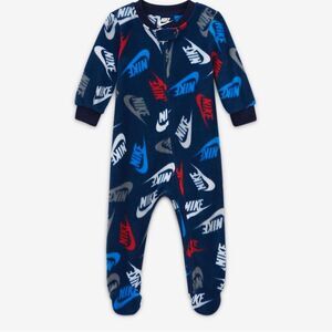 Nike Baby Long Sleeve Full Zip Coverall Footie Logo Pajamas. PJs. 3 Months.